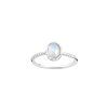 Stříbrný prsten Rainbow Moonstone Twisted