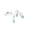 Stříbrná sada šperků AMANDA modrý Topaz  Ag 925/1000 Dárková krabička zdarma