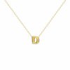 D letter necklace gold