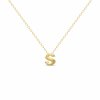S letter necklace gold