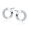 Stříbrné náušnice CIRCLE ZIRKON 8 mm