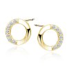 Pozlacené náušnice CIRCLE ZIRKON 8 mm