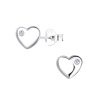 Stříbrné náušnice SRDCE se Zirkonem  Ag 925/1000