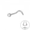 Titanový piercing do nosu s krystalem 2 mm