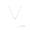 Stříbrný náhrdelník s písmenem "T" se Zirkony
