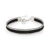 Tkaný Miyuki náramek Simplicity Black Silver