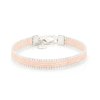 Tkaný Miyuki náramek Silk Satin Peach Rose Silver
