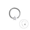Stříbrný rozevírací piercing HVĚZDA 1.2 x 11 mm