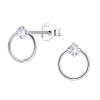 Stříbrné náušnice Circle se Zirkonem