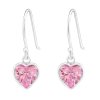 Stříbrné náušnice Heart Pink