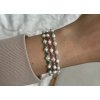 Stříbrný perlový náramek černý Spinel