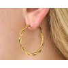 Náušnice kruhy TWISTED Gold 4 x 4 cm