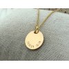 Náhrdelník CHLOE s gravírováním po obvodu medailonku Gold Filled 13 mm