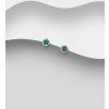 Stříbrné náušnice Birthstone Květen - Emerald