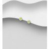 Stříbrné náušnice Birthstone Srpen - Peridot