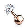 Piercing činka do ucha Heart se Zirkonem