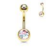 Piercing do pupíku s Krystaly Gold