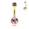 Piercing do pupíku s Krystaly Gold