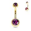 Piercing do pupíku s Krystaly Gold