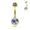 Piercing do pupíku s Krystaly Gold