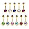Piercing do pupíku s Krystaly Gold