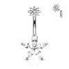 Piercing do pupíku Flower se Zirkony