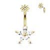 Piercing do pupíku Flower se Zirkony