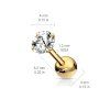 Piercing činka do ucha se Zirkonem 1,2 mm