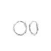 Stříbrné náušnice mini kroužky Twisted 11 mm