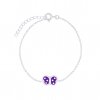 Dětský stříbrný náramek s fialovým motýlkem  Ag 925/1000