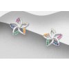 Stříbrné náušnice Rainbow Flower se Zirkony II  Ag 925/1000