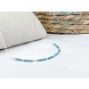 Stříbrný náhrdelník Modrý Apatit 2mm