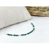 Stříbrný náhrdelník Malachit 2mm
