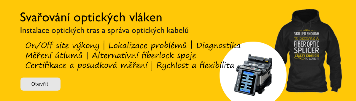 Měření a realizace optiky, zafukování, sváření, konktroování optických vláken, výstavba optické trasy