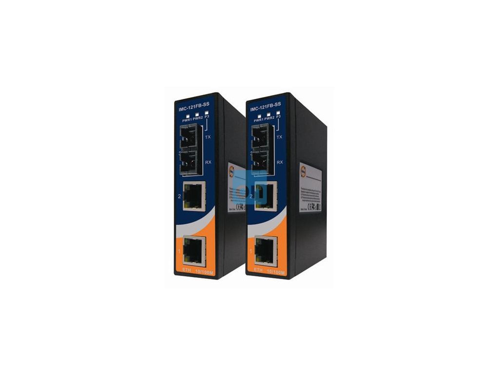 !!SLEVA!! -rozbaleno - Průmyslový DIN Fast Ethernet Media převodník,Mini Type,neřid.,2x 10/100TX (RJ-45)-1x100FX(SM/SC),