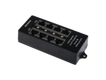 PoE adapter/injektor 4 porty LAN, 10/100BaseT, BOX, pasivní