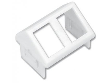 Datová zásuvka 2x RJ45 úhlový CT rámeček, bílý