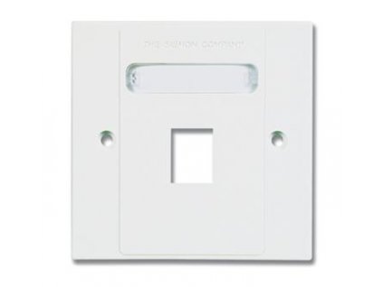 Datová zásuvka 1x RJ45, 85x85mm, na omítku pro nestíněné i stíněné moduly, bílá