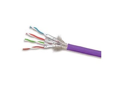 S/FTP, Cat 7 600 MHz, LSOH, 500m cívka, fialový, 23 AWG, Class B2ca-s1a,d0,a1