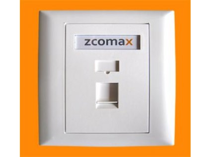 Datová zásuvka 1x RJ45, 86x86mm pro jeden modul Zcomax Keystone, s prachovkou