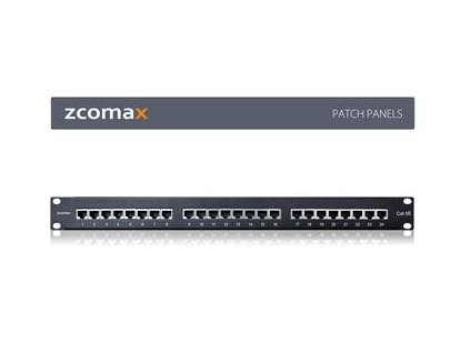 1U Patch panel 24x Cat 5e, nestíněný, IDC zářezové bloky 110, fixní