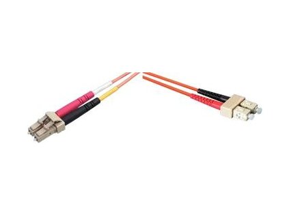 2m, LC-SC, OM3 50/125, optický patchcord, aqua  (MM)