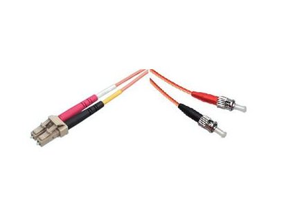 10m, LC-ST, OM3 50/125, optický patchcord, aqua  (MM)
