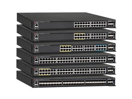 Switch 48x GE PoE+ bundle includes 4x10G SFP+ uplinks, 2x40G QSFP+ uplinks/stacking, 1x1000W AC power supply and