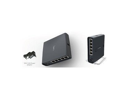 hAP ac lite RB952Ui-5ac2nD-TC Dual-Band Box AP/Router, 5x100Mbps LAN+WiFi 2,4/5 GHz 802.11a/b/g/n/ac, OS L4,