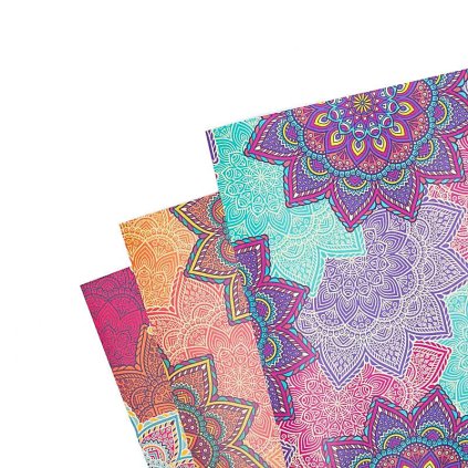Dárkový balící papír s mandalami  3 archy, rozměr 50 * 90 cm, v pevné kartonové tubě