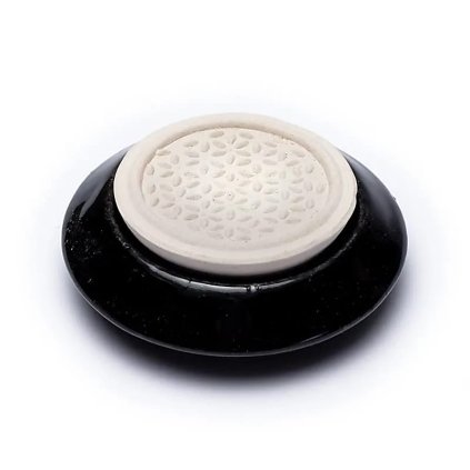 Aroma kámen - Květ života  2 ks v balení, bílá a černá barva, průměr 4,7 cm