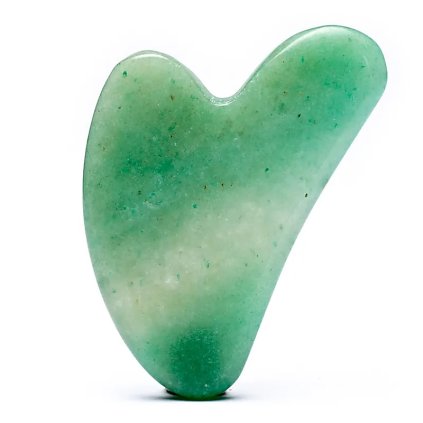 Masážní kámen gua sha z avanturínu  masážní pomůcka, 8 cm, dárková krabička