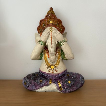 Soška Ganéša - Umění nevidět  výška 21 cm, princip tří moudrých