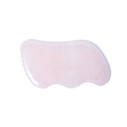 Masážní kámen Gua Sha z růženínu  masážní pomůcka ve tvaru vlny, 9 cm, dárková krabička